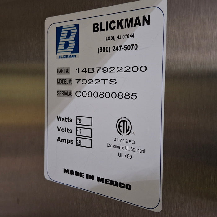 Blickman 7922TS Warming Cabinet