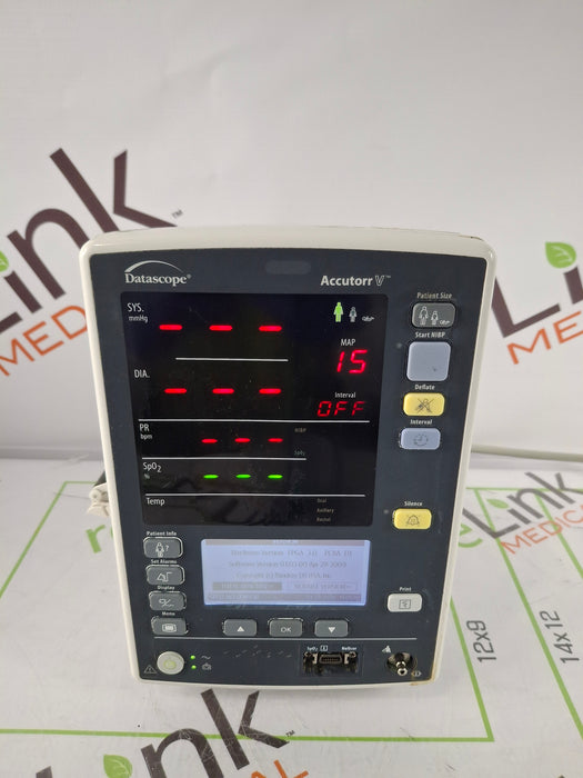 Mindray Datascope Accutorr V Vital Signs Monitor