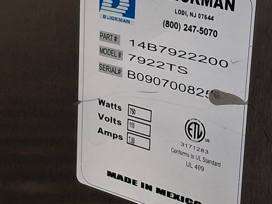 Blickman 7922TS Warming Cabinet