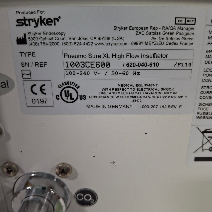Stryker 620-040-610 Pneumo Sure XL High Flow Insufflator