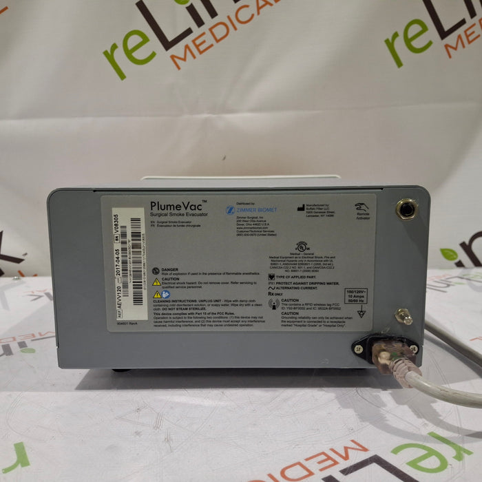 Zimmer PlumeVac AEVV120 Surgical Smoke Evacuator