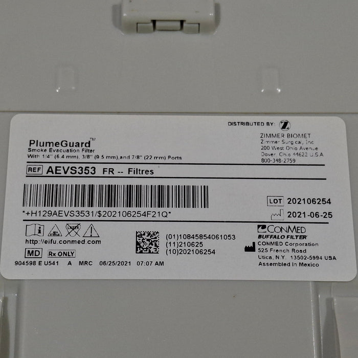 Zimmer PlumeVac AEVV120 Surgical Smoke Evacuator