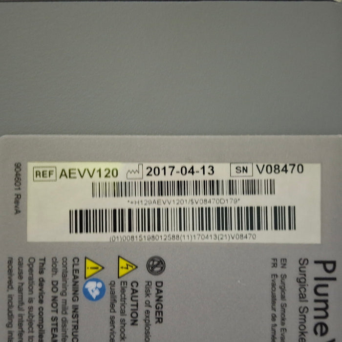 Zimmer PlumeVac AEVV120 Surgical Smoke Evacuator