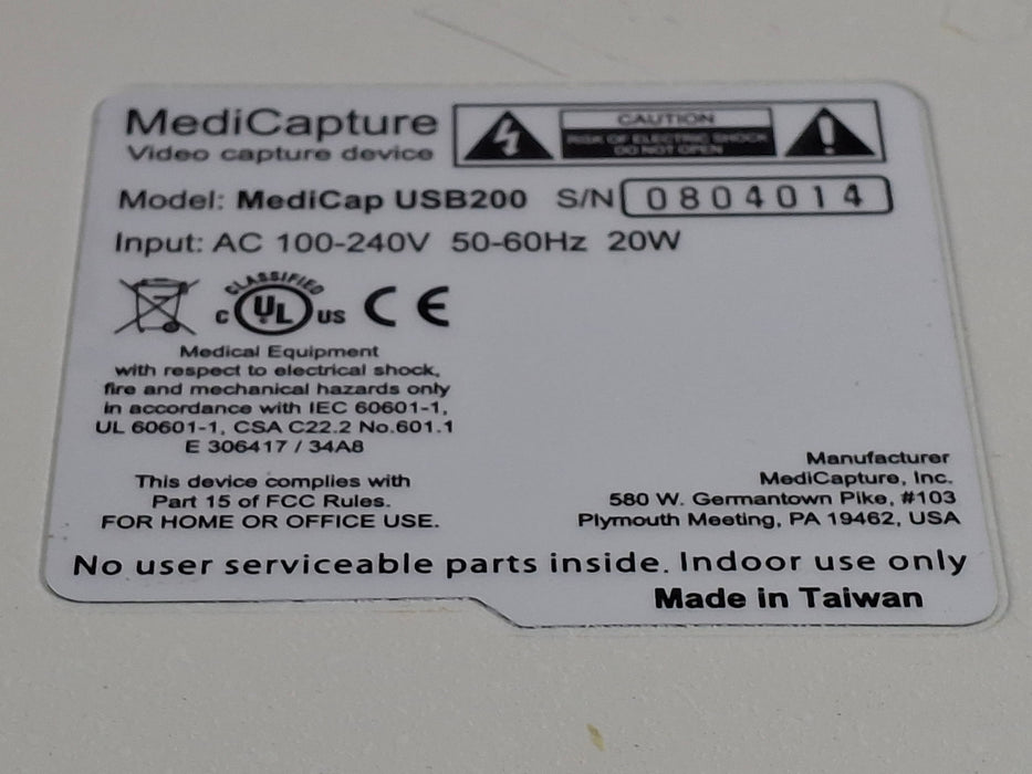 MediCapture MediCap USB200 Video Capture Device