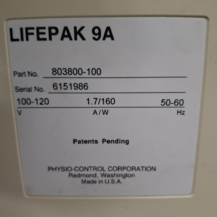 Physio-Control LifePak 9A Cardiac Monitor Defibrillator