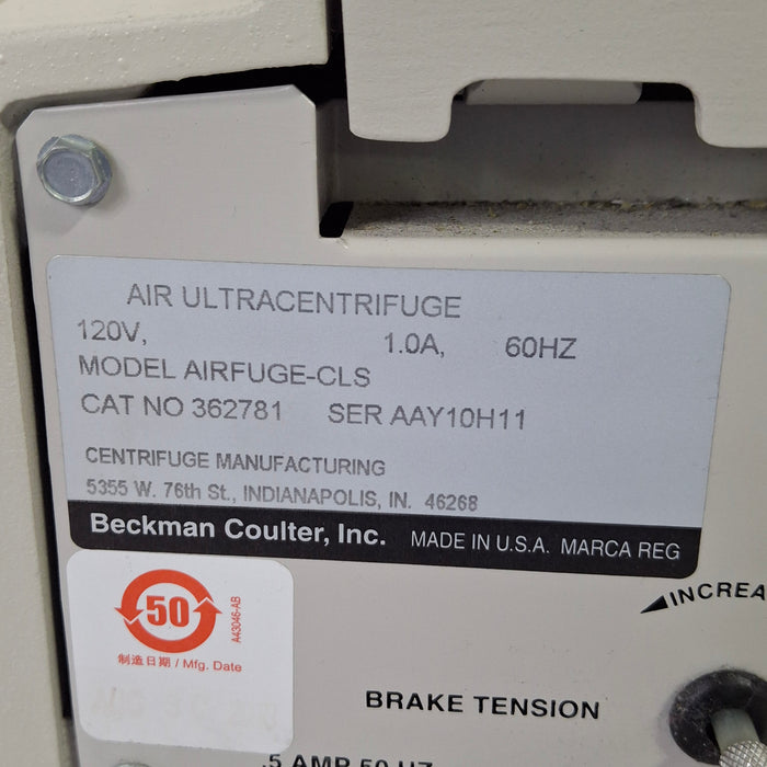Beckman Coulter AIRFUGE CLS Ultracentrifuge