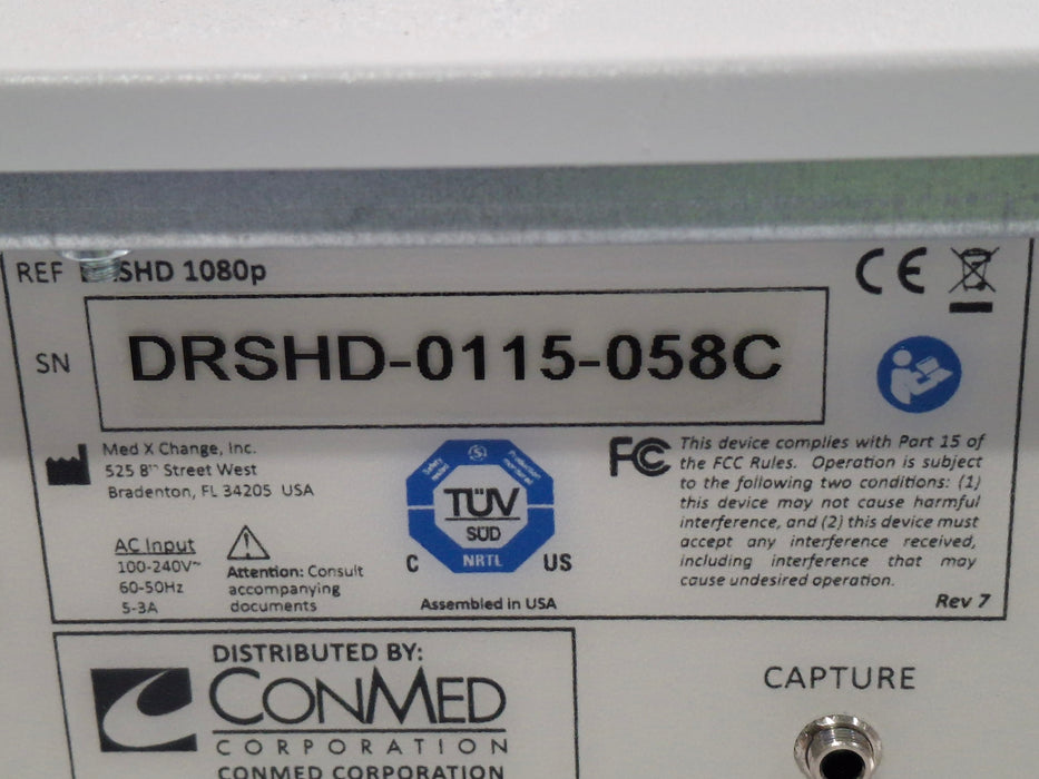ConMed DRSHD 1080p HD Digital Recording System/image Capture System