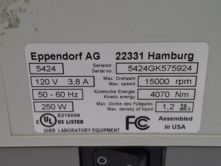 Eppendorf Eppendorf 5424 Centrifuge Centrifuges reLink Online