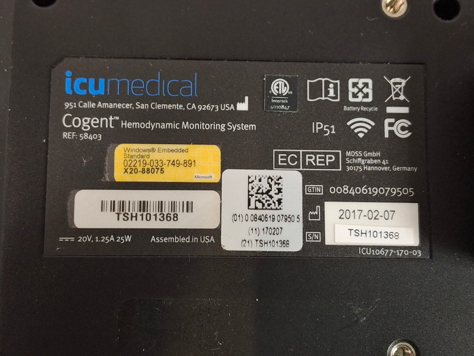 ICU Medical, Inc. Cogent Hemodynamic Monitor