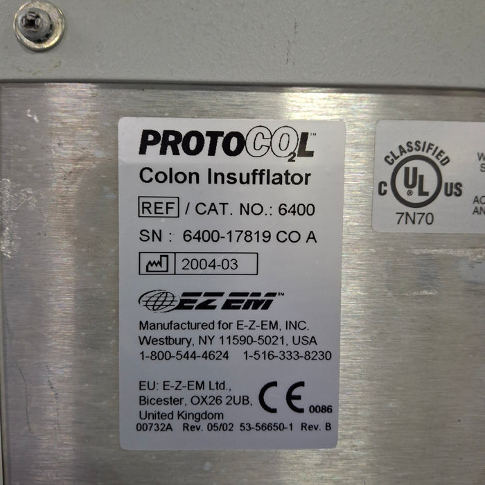 EZ EM Products Protocol 6400 Colon Insufflator