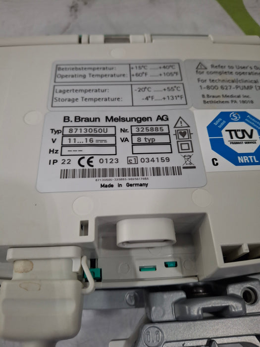 B. Braun Infusomat Space w/Pole Clamp & AC Adapter Infusion Pump