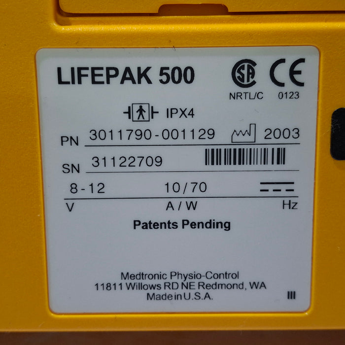 Medtronic Physio Control LifePak 500 AED