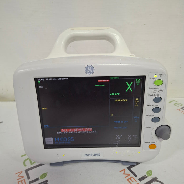 GE Healthcare Dash 3000 - Masimo SpO2 Patient Monitor