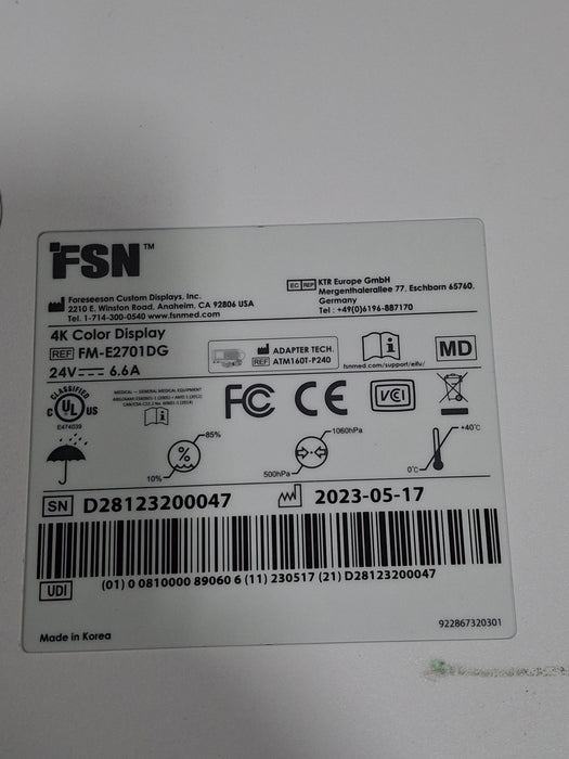 FSN Medical Technologies FM-E2701EG 27" 4K Surgical Monitor