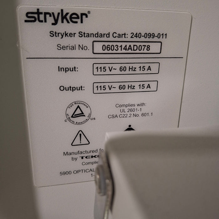 Stryker 240-099-011 Standard Cart
