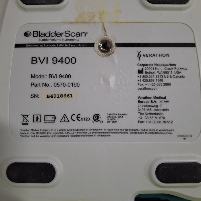 Verathon Medical, Inc BVI 9400 Bladderscan