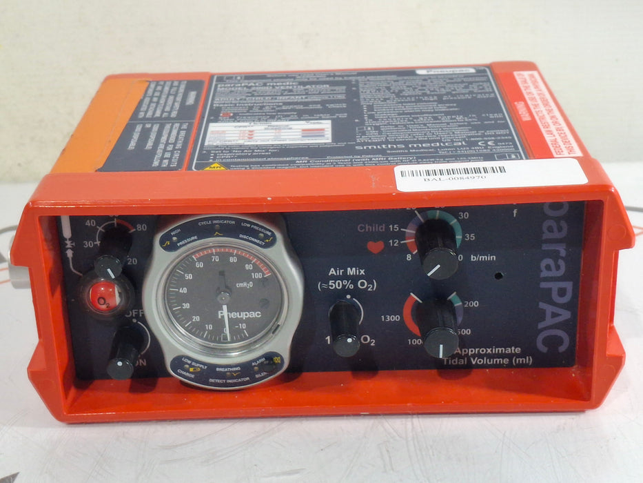 Smiths Medical Pneupac ParaPAC 200D Ventilator