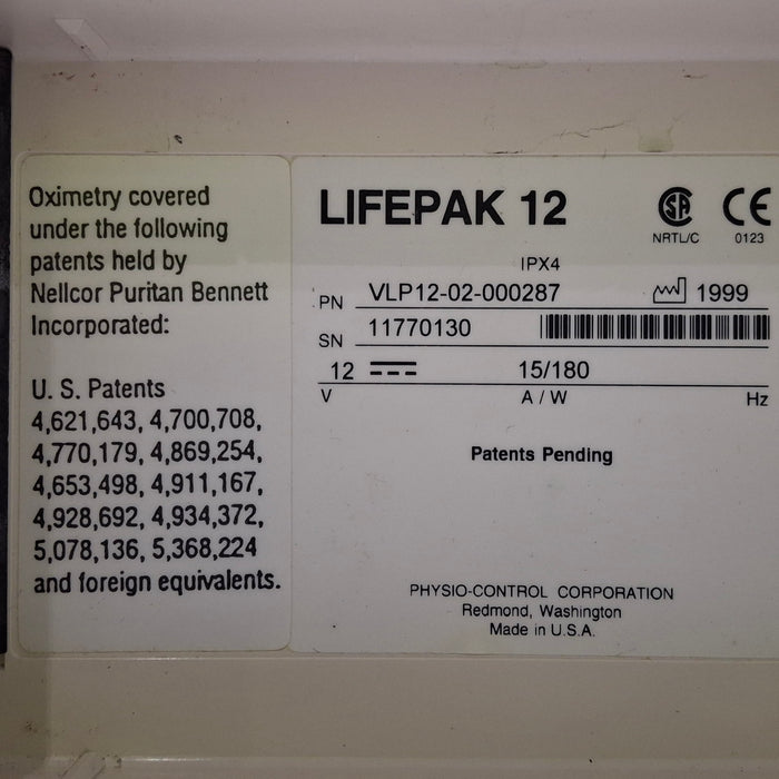 Physio-Control LifePak 12 3-Lead Defibrillator