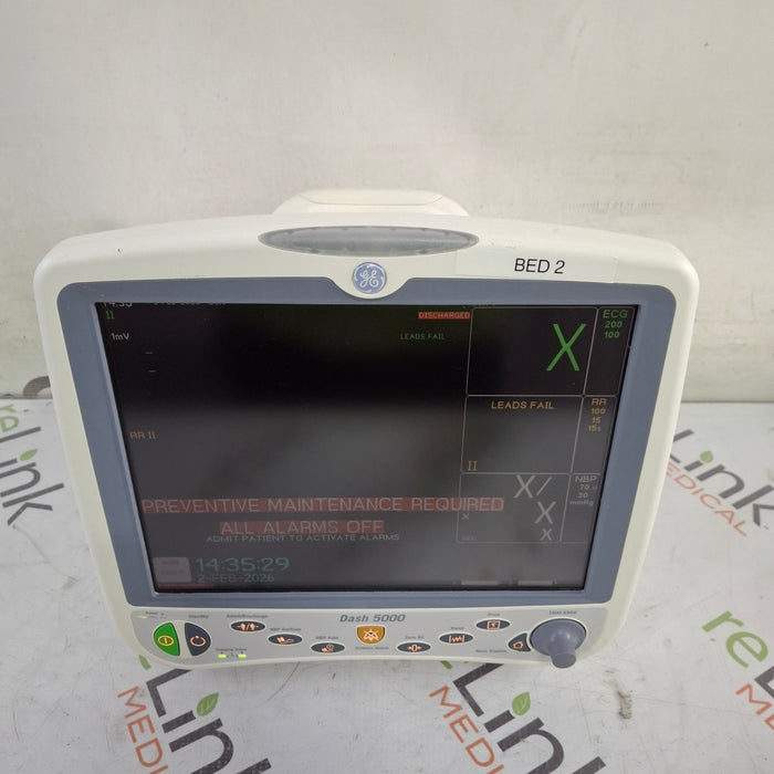 GE Healthcare Dash 5000 - Masimo SpO2 Patient Monitor