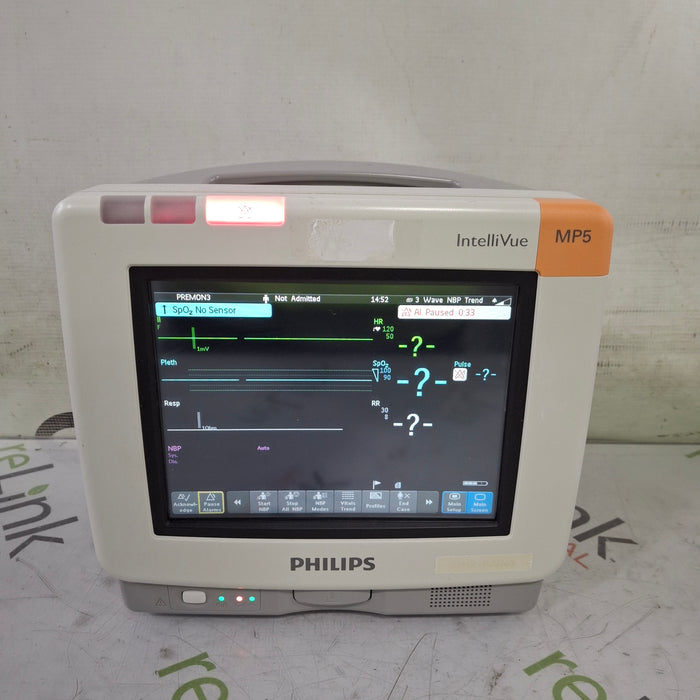 Philips Intellivue MP5 - ECG, Fast SpO2, NIBP Patient Monitor