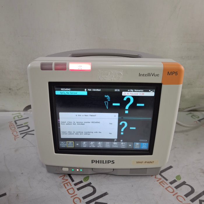 Philips Intellivue MP5 - ECG, Fast SpO2, NIBP Patient Monitor