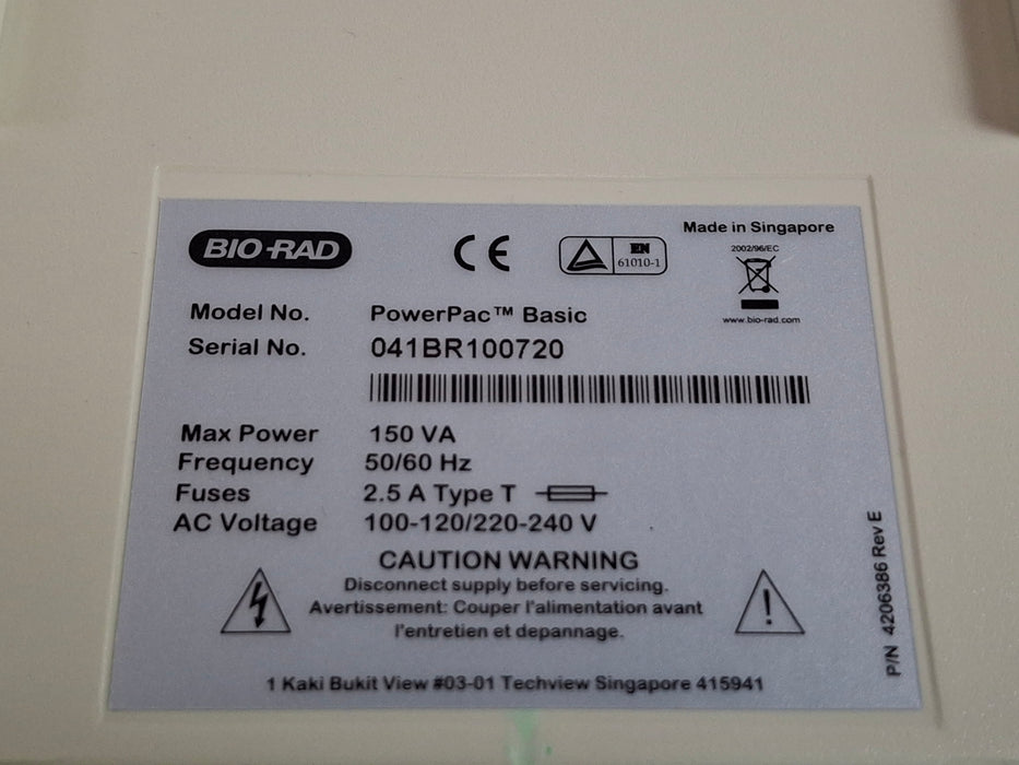 Bio-Rad Bio-Rad PowerPac Basic Electrophoresis Power Supply Research Lab reLink Online
