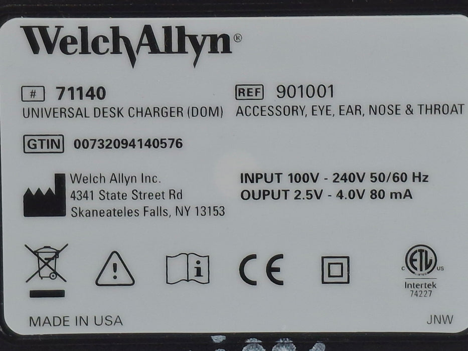 Welch Allyn 71140 Universal Desk Charger w/Heads