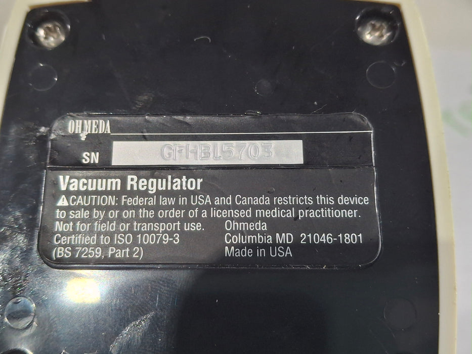 Ohmeda Medical Vacuum Regulator