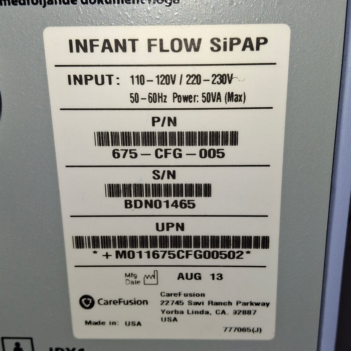 CareFusion Infant Flow SIPAP Ventilation System