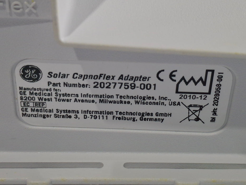 GE Healthcare Solar CapnoFlex 2027759-001 Adapter
