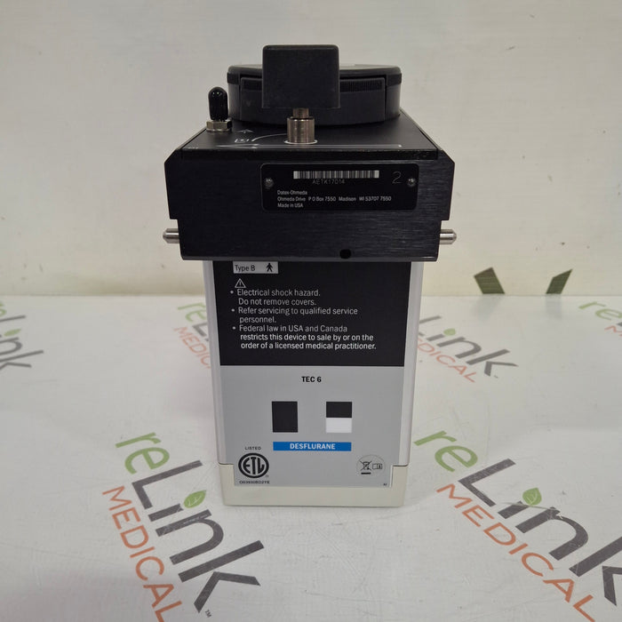 Datex-Ohmeda Tec 6 Plus Desflurane Vaporizer