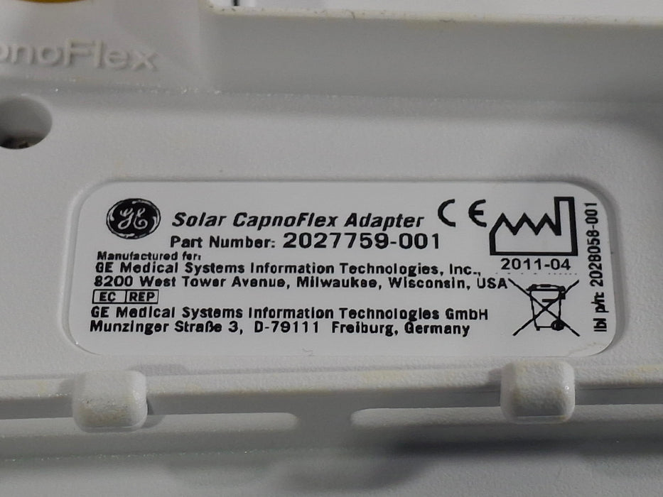 GE Healthcare Solar CapnoFlex 2027759-001 Adapter
