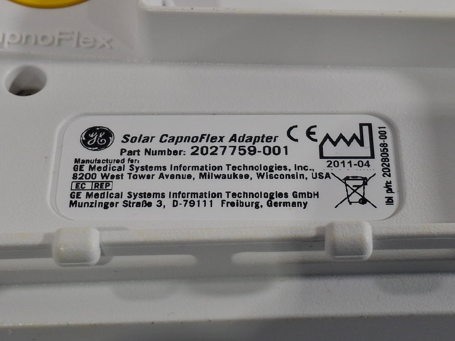 GE Healthcare Solar CapnoFlex 2027759-001 Adapter
