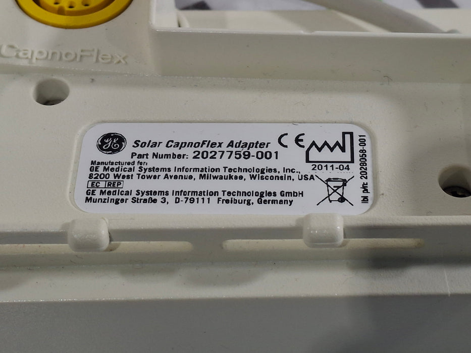 GE Healthcare Solar CapnoFlex 2027759-001 Adapter