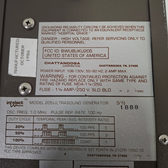 Chattanooga Group Intelect Model 205UL Stim Ultrasound System