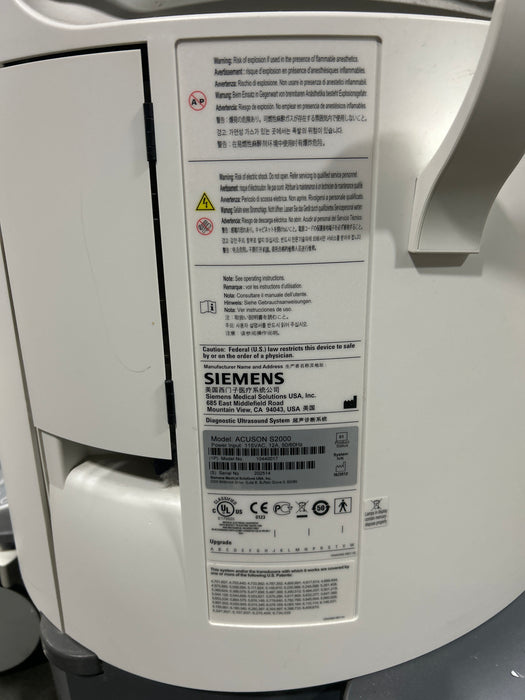 Siemens Acuson S2000 Ultrasound