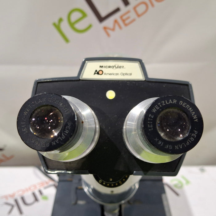 American Optical One-Ten Binocular Microscope