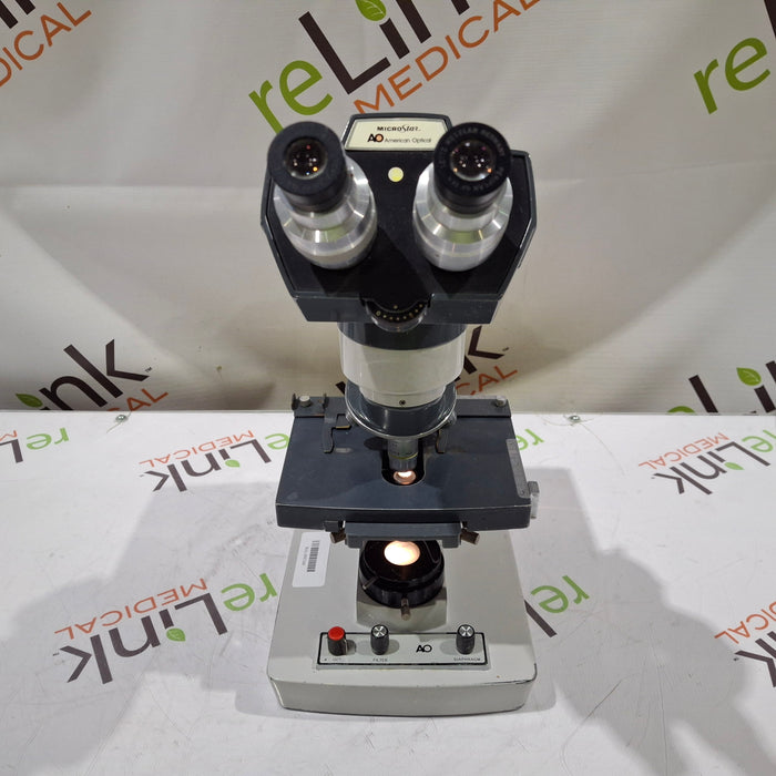 American Optical One-Ten Binocular Microscope