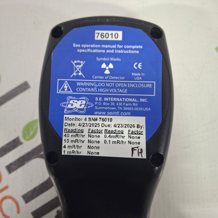 S.E. International, Inc. Radiation Alert 4/4EC Monitor