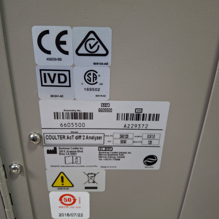 Beckman Coulter AC-T diff 2 Hematology Analyzer