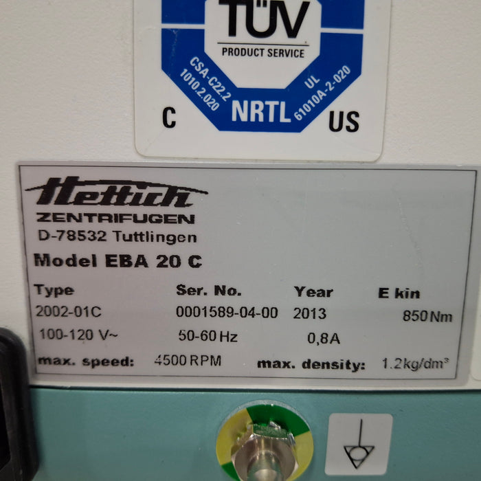 Hettich Instruments Zentrifugen EBA 20C Centrifuge