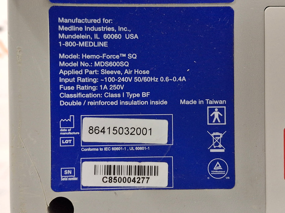 Medline Hemo-Force MDS-600 SQ DVT Compression Pump