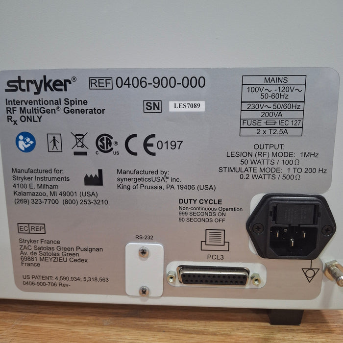 Stryker RF Multigen 0406-900-000 Radiofrequency Generator