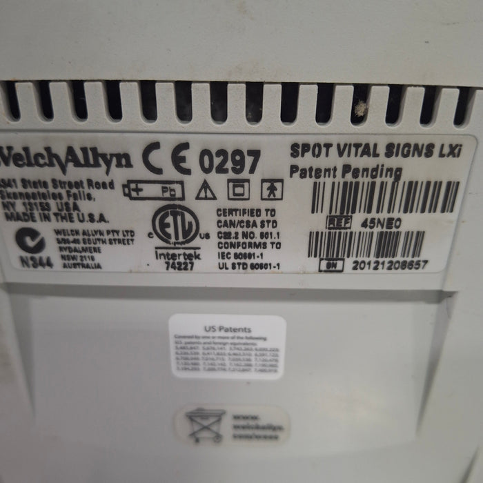 Welch Allyn Spot LXi - NIBP, ThermoScan, Nellcor SpO2 Vital Signs Monitor