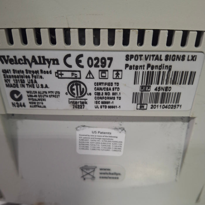 Welch Allyn Spot LXi - NIBP, ThermoScan, Nellcor SpO2 Vital Signs Monitor