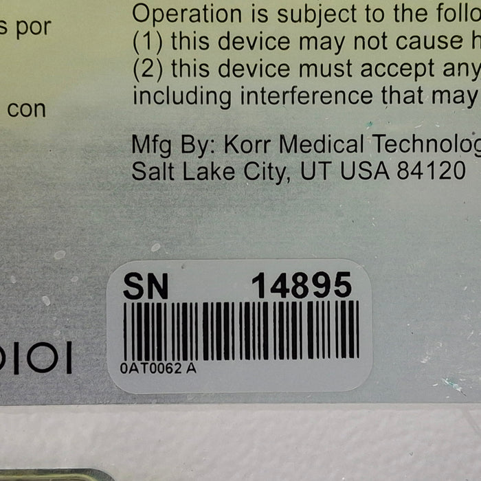 Korr Medical Tech ReeVue Indirect Calorimeter