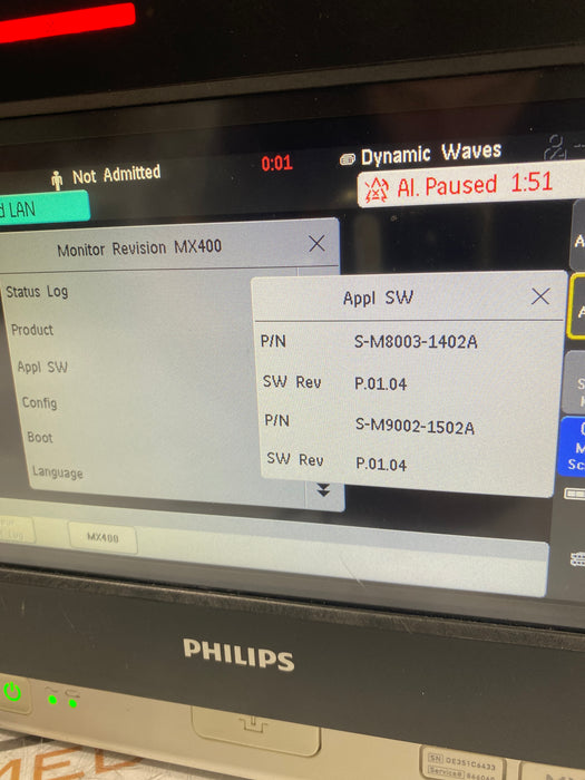 Philips MX400 Portable/Bedside Patient Monitor
