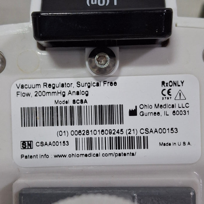 Ohio Medical Corporation SCSA Vacuum Regulator