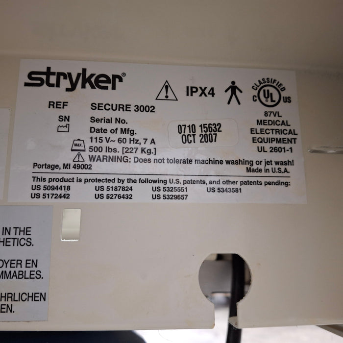 Stryker Secure II 3002 Hospital Bed