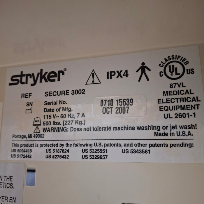 Stryker Secure II 3002 Hospital Bed